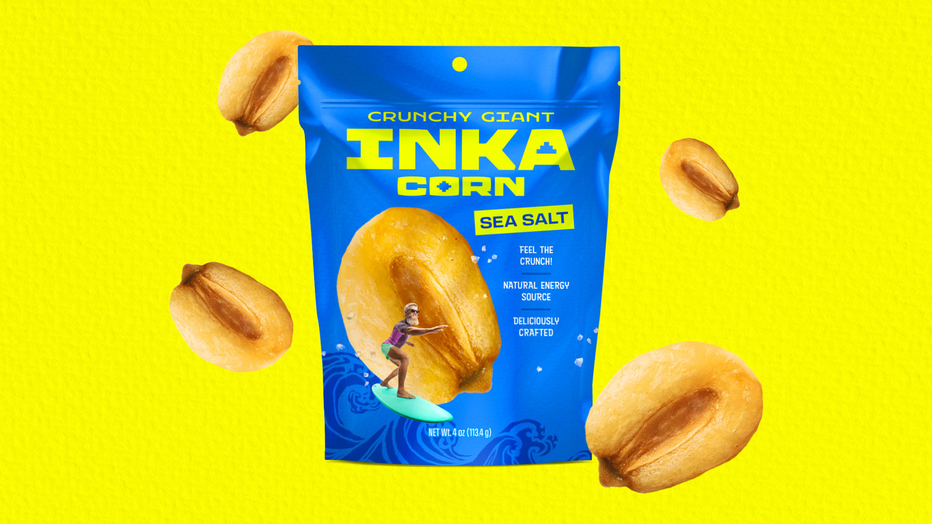 Rediseño de envase de Inka Corn sabor Sea Salt.