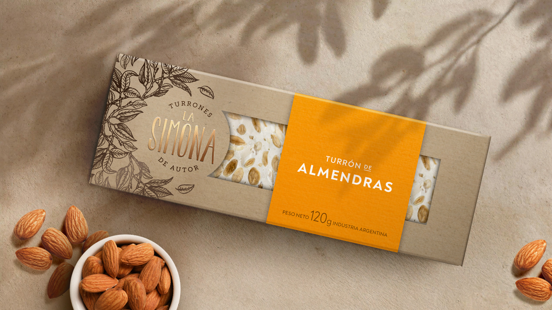 Presentación del portfolio de turrones de La Simona con fundas intercambiables.