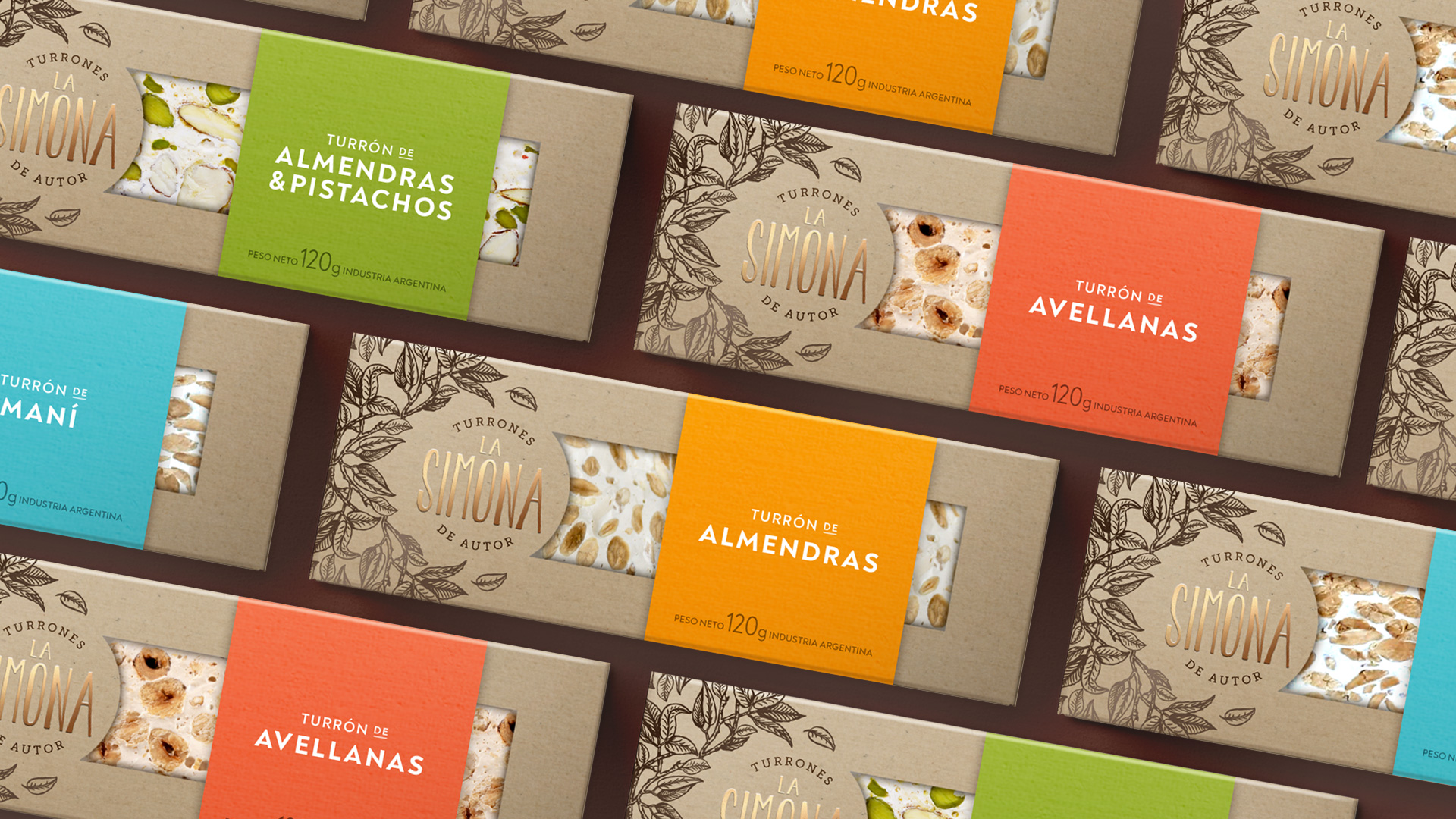 Presentación del portfolio de productos de La Simona con fundas intercambiables por sabor.