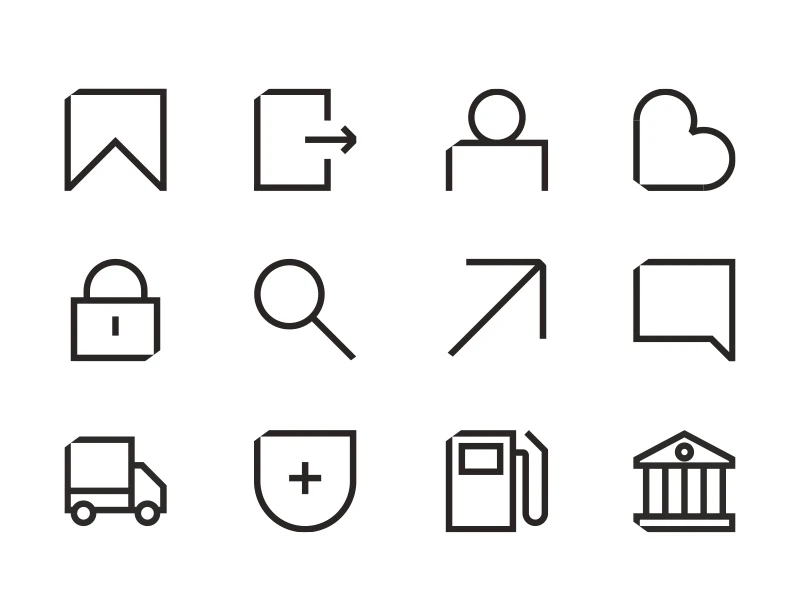 Interfase diseño de iconos y grilla