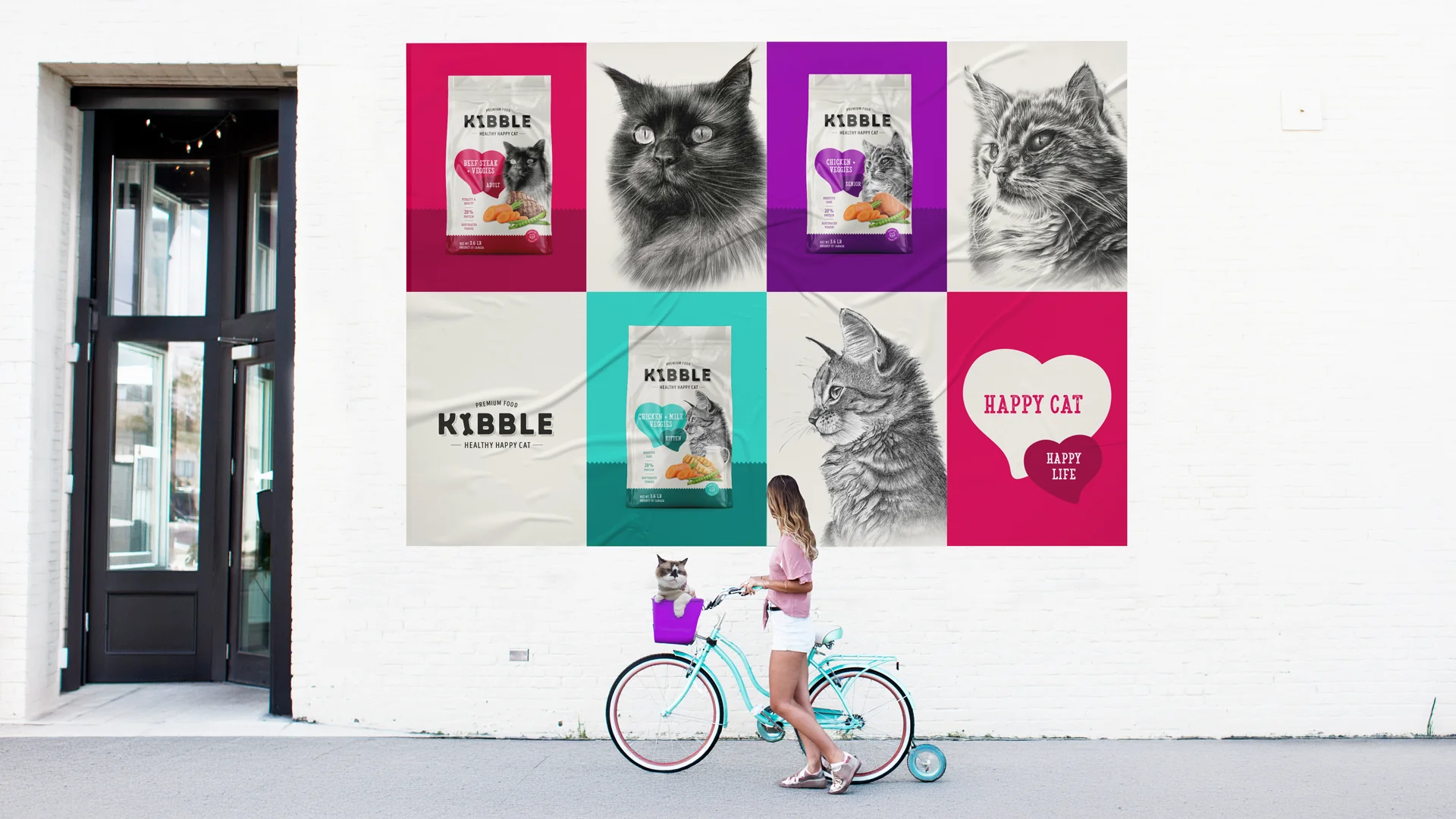 Kibble Pet food packaging design ads